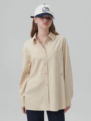 코듀로이 오버핏 셔츠_BEIGE
