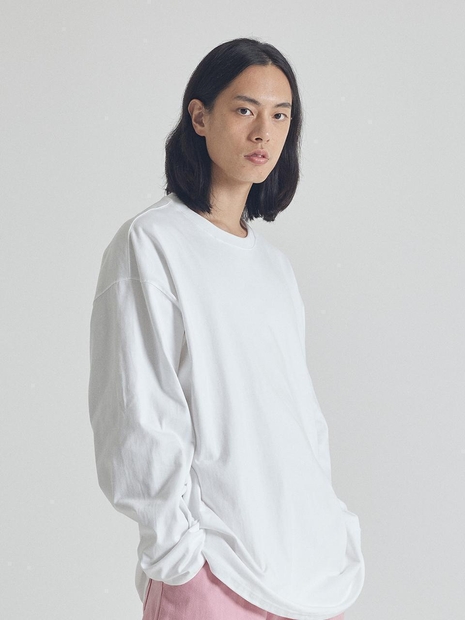 헤비 오버 긴팔티셔츠 (화이트)