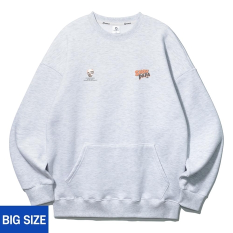 [빅사이즈] 2XL~4XL 스노우파파 포켓 오버핏 맨투맨 BE5799 (3 COLOR)