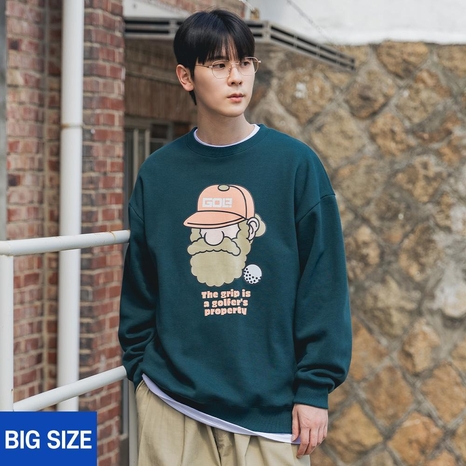 [빅사이즈] 2XL~4XL 마틴 골프 그립 오버핏 맨투맨 BE5695 (3 COLOR)