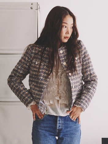 Twinkle Foggy Tweed Jacket_gray