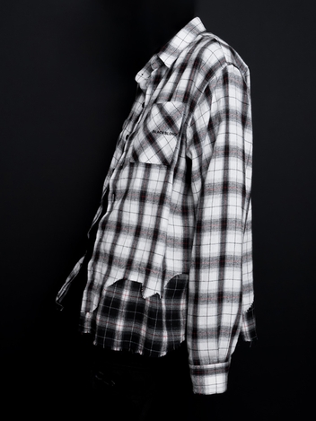 BBD Classic Logo Layered Check Shirt (White)