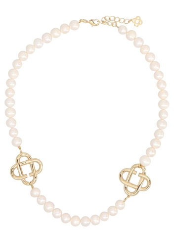 카사블랑카 Pearl Logo Necklace Jewelry White AF22JW085GOLDPEARL