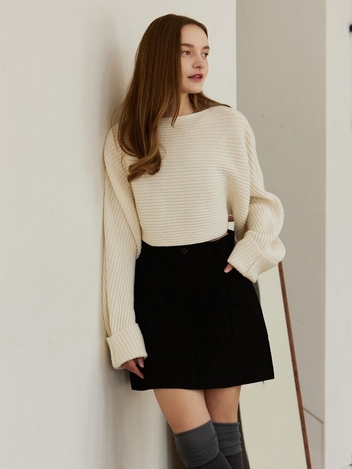 Cargo mini skirt_Black