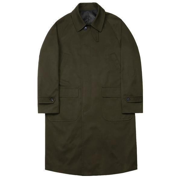 Bonheur Cotton Balmacaan Coat (Khaki)