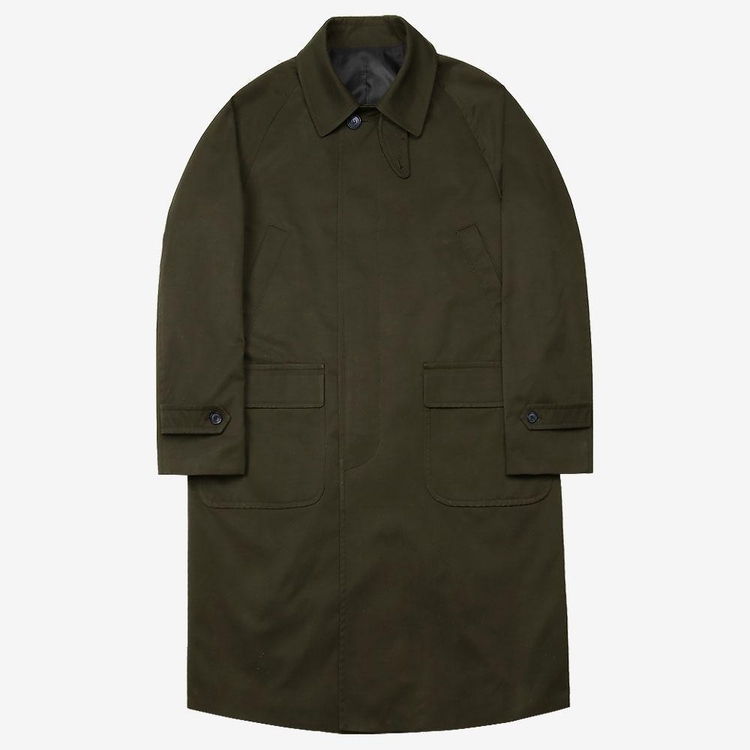 Bonheur Cotton Balmacaan Coat (Khaki)