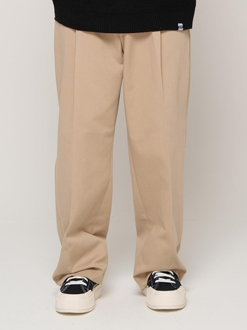 HEAVY BANDING WIDE SLACKS (BEIGE)