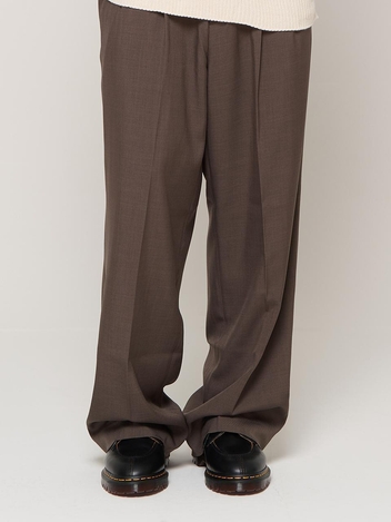 TWO TUCK WIDE SLACKS (BROWN)