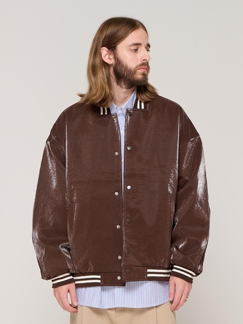 CB COATING VARSITY JACKET (BROWN)