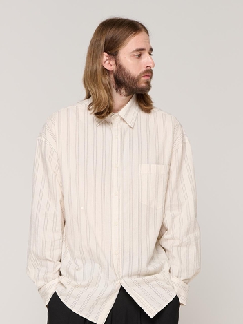 SMALL LINE STRIPE SHIRT (BROWN)