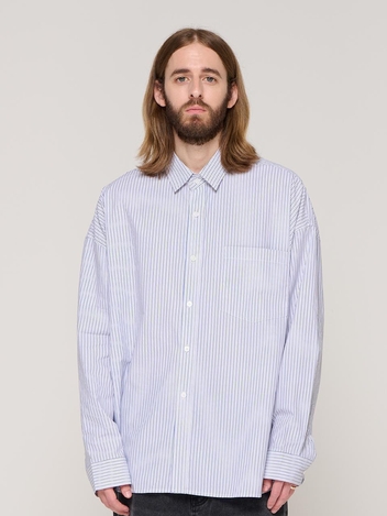 BASIC CITYBOY STRIPE OVER SHIRT (IVORY)