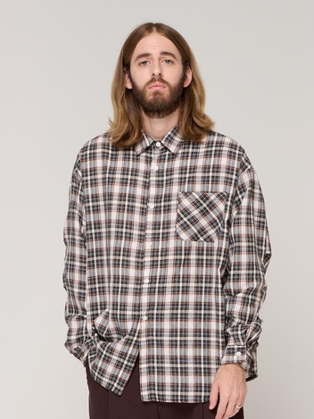 COMFY FLANNEL CHECK SHIRT (BLACK)