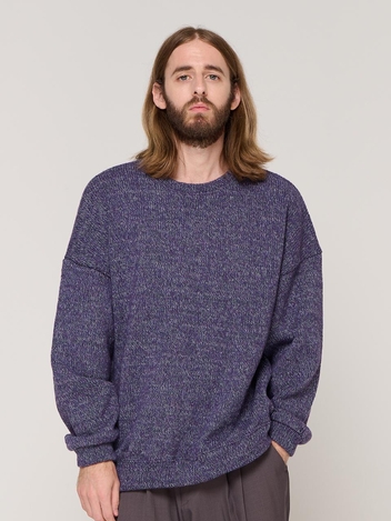 OVER KNIT SWEATSHIRT  (PURPLE)
