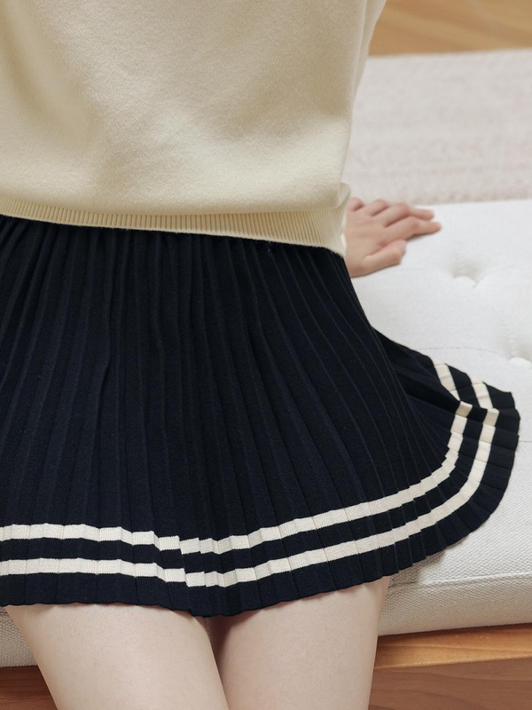  DD_Navy collar college Style set_Skirt