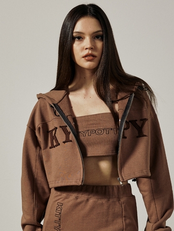  KT CROP BRA TOP [BROWN]