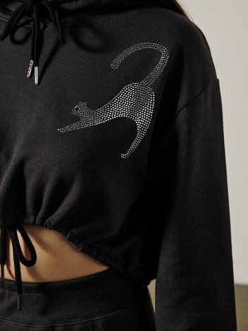 SYMBOL CAT EMBO HOODIE [CHARCOAL]