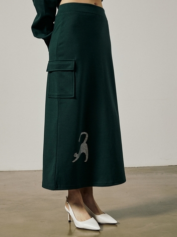 SYMBOL CAT EMBO SKIRTS [GREEN]