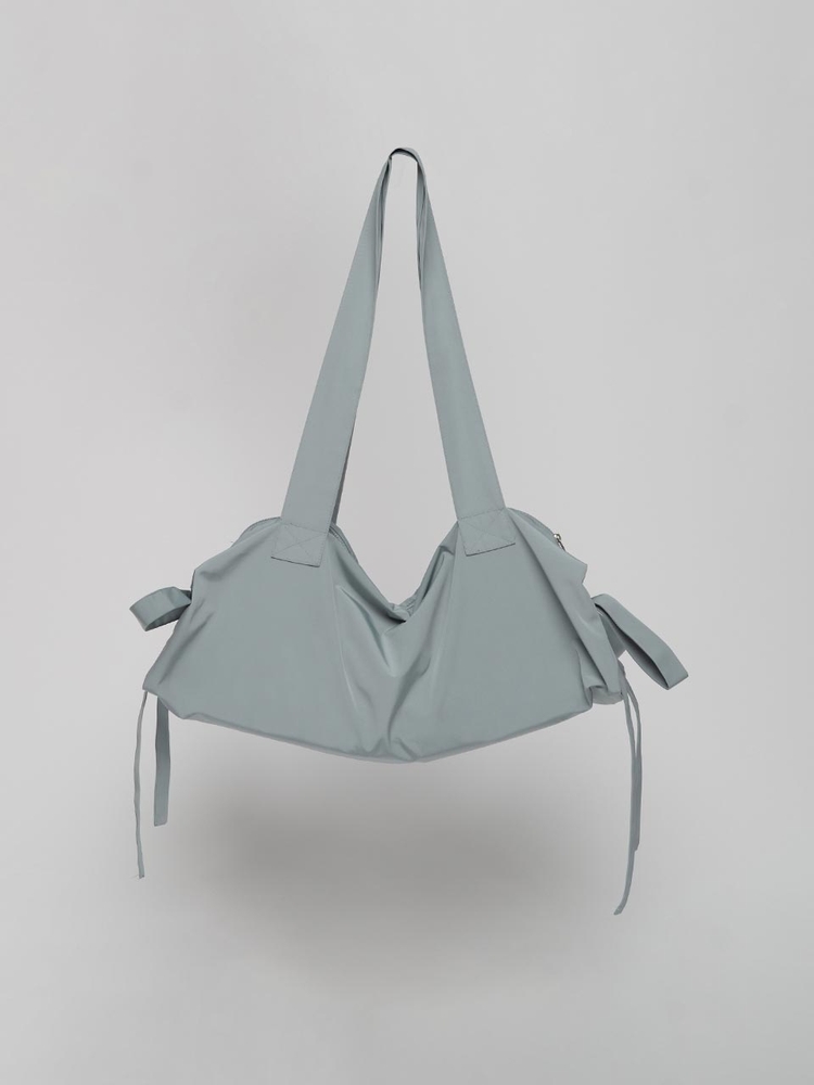 Pigtails ribbon bag Blue grey