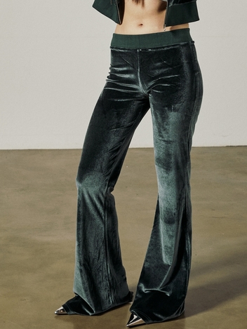 KT SYMBOL VELVET PANTS [GREEN]