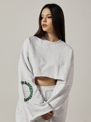 KT CT BASIC CROP SWEAT SHIRTS [M/GREY]