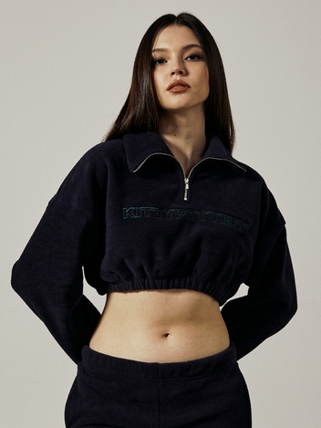 BOA EMBO CROP SHORTS TOP [NAVY]
