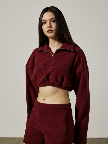 BOA EMBO CROP SHORTS TOP [WINE]