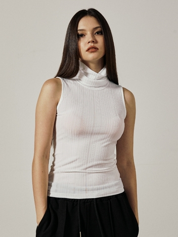 HIGH NECK SLEEVELESS [WHITE]