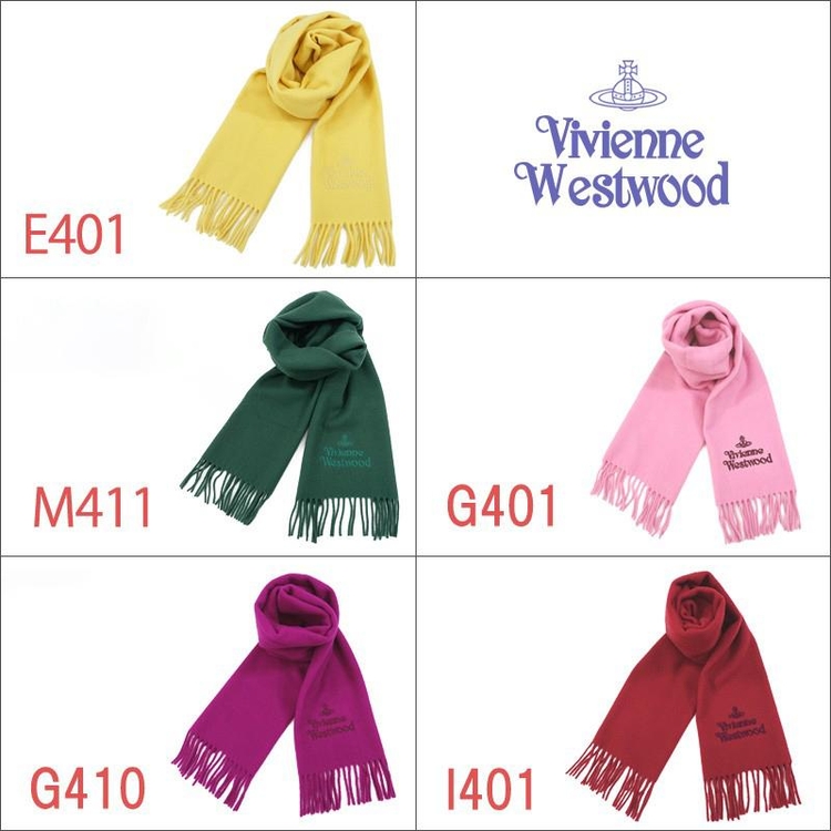 VIVIENNE WESTWOOD 비비안웨스트우드 스토브 오브 로고 원포인트 무지 자수 머플러 WL-VIVI-17 16컬러