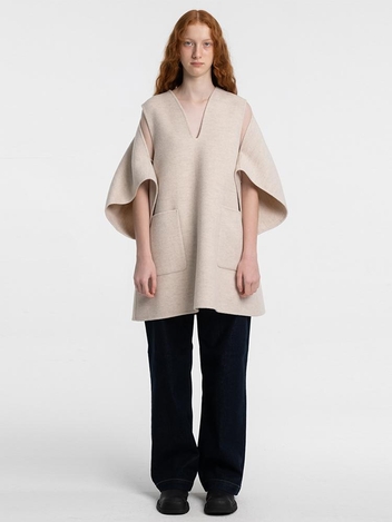 DOUBLE FACE WOOL BLEND MINI DRESS_LIGHT BEIGE