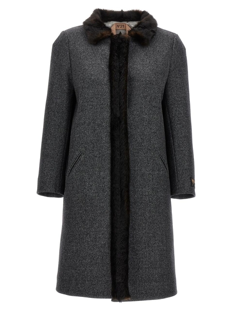 누메로벤투노 Faux fur neck coat 23IN2S0N03130588946