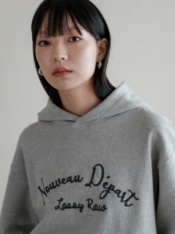 Lossy  hand-stitch hoodie_gray