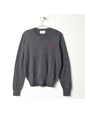 아미 AMI 하트로고 울 스웨터 HKS111 KN0025 H.GREY