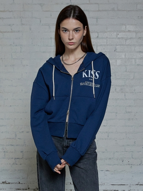 KISS LOGO HOODIE ZIP-UP [NAVY]