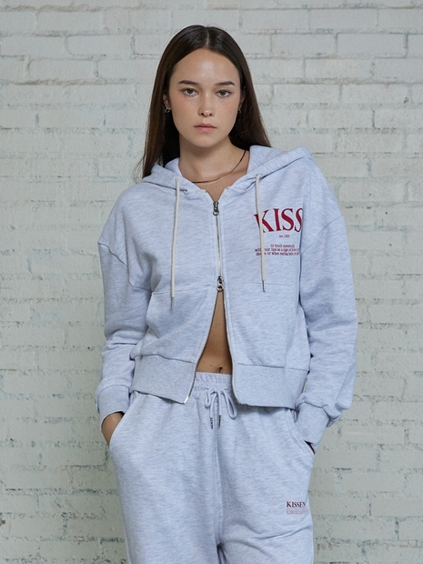 KISS LOGO HOODIE ZIP-UP [M/GREY]