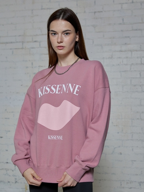 LIP SYMBOL GRAPHIC SWEAT SHIRTS [I/PINK]