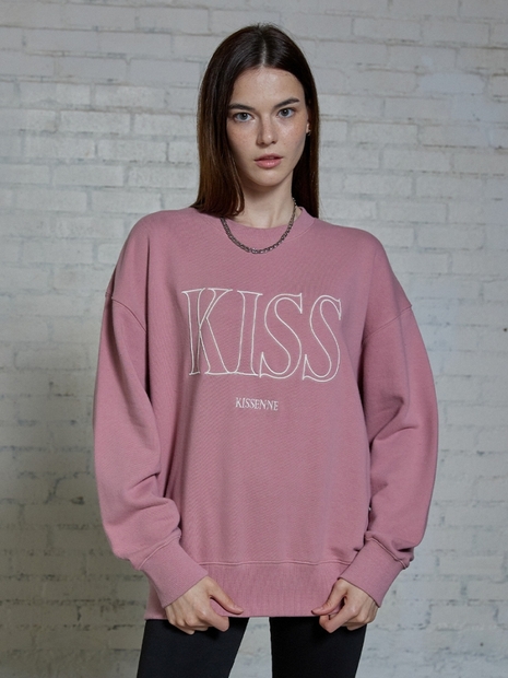 KISS LINE LOGO SWEAT SHIRTS [PINK]