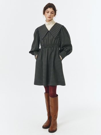 Big Collar Check Dress VC239OOP008M