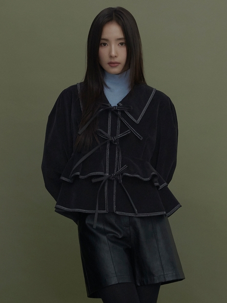 [신세경 PICK] Stitch Point Suede Blouse VC239OBL006M