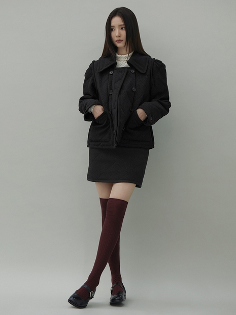 [신세경 PICK] Flower Jacquard Quilting Skirt VC2399SK002M