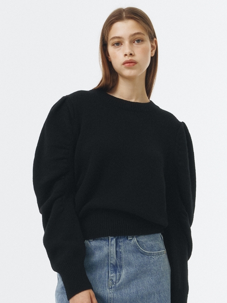 Shirring Sleeve Knit Pullover VC239OPO008M
