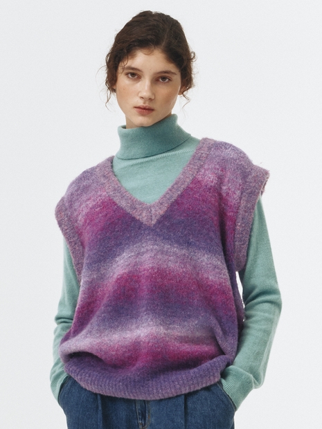 Unisex Boucle Gradation Knit Vest VC239OKV003M
