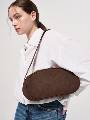 [리퍼브] Stone bag suede brown