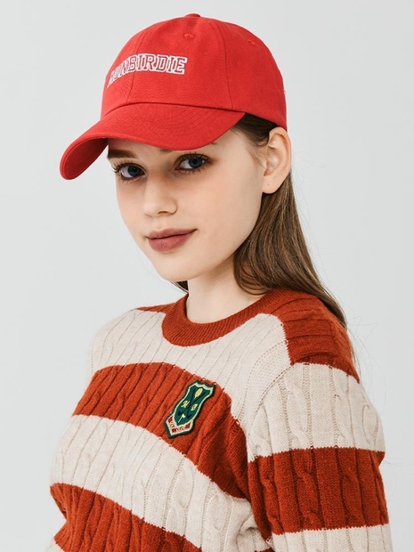 MONBIRDIE SOFTWEAR COTTON BALLCAP 자수로고 볼캡_RED
