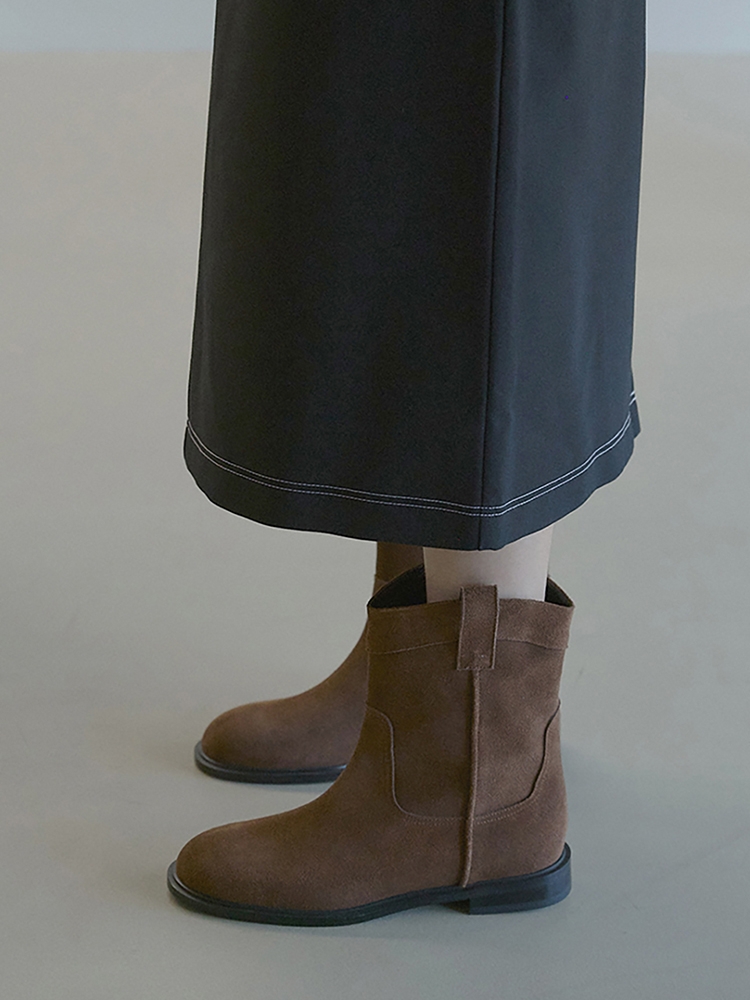 Western Ankle Boots (Brown)