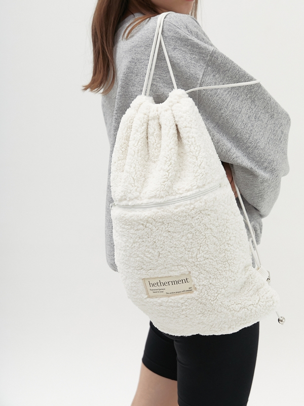 boucle string play bag (cream)