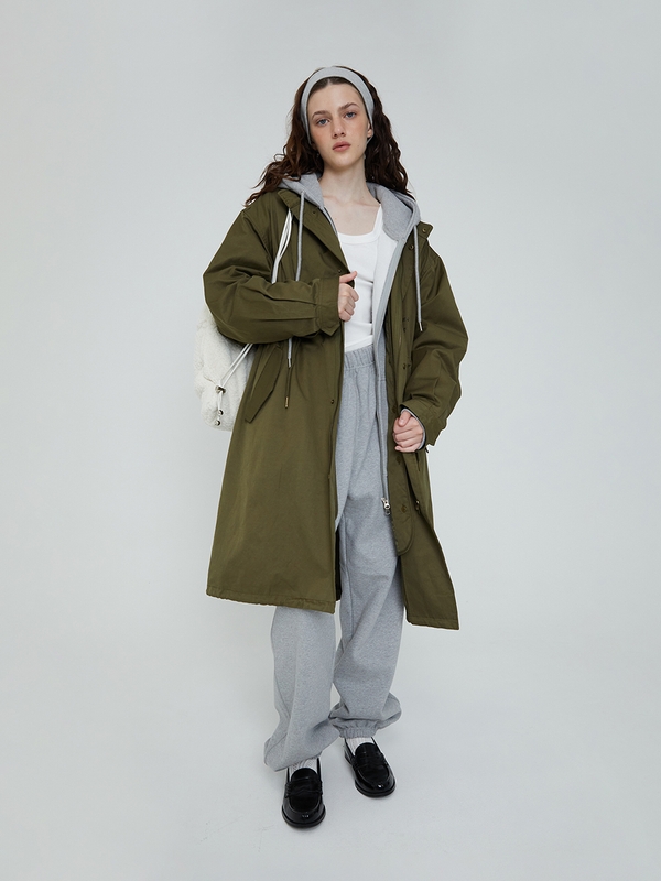 quilted fishtail parka (khaki)