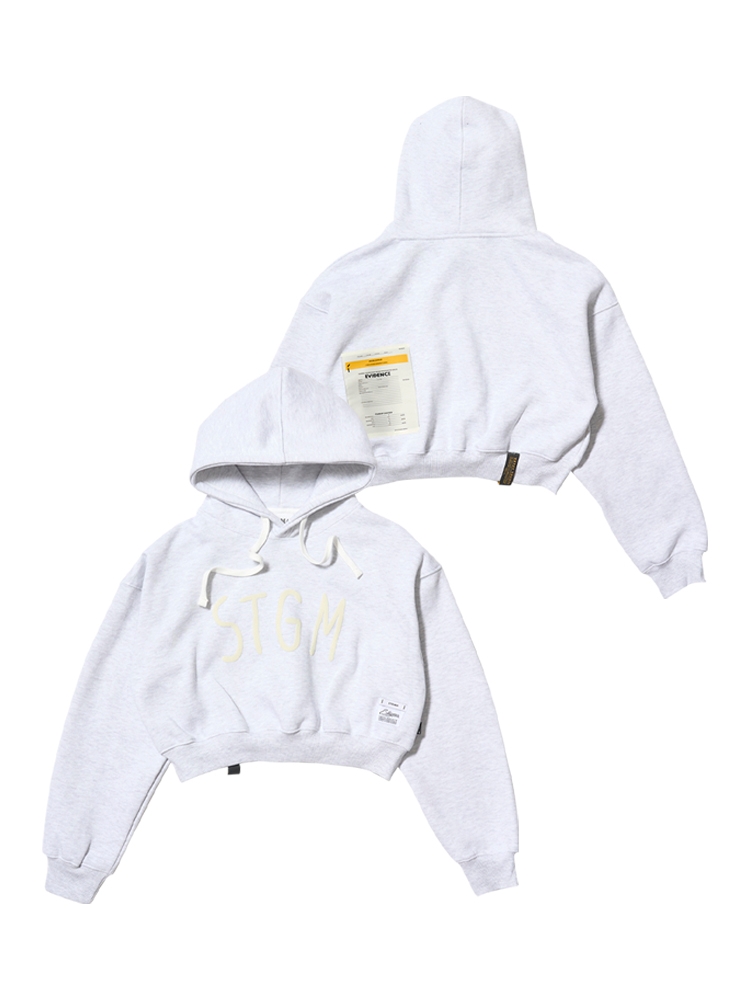 STGM CROPED HOODIE(FEMALE)  WHITE MELANGE