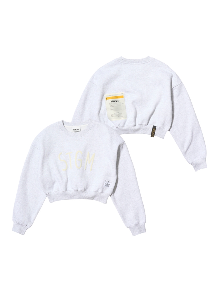 STGM CROPED CREWNECK(FEMALE) WHITE MELANGE