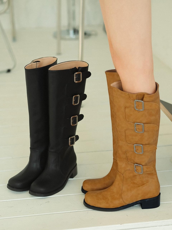 cel3057 buckle long boots _ 2colors