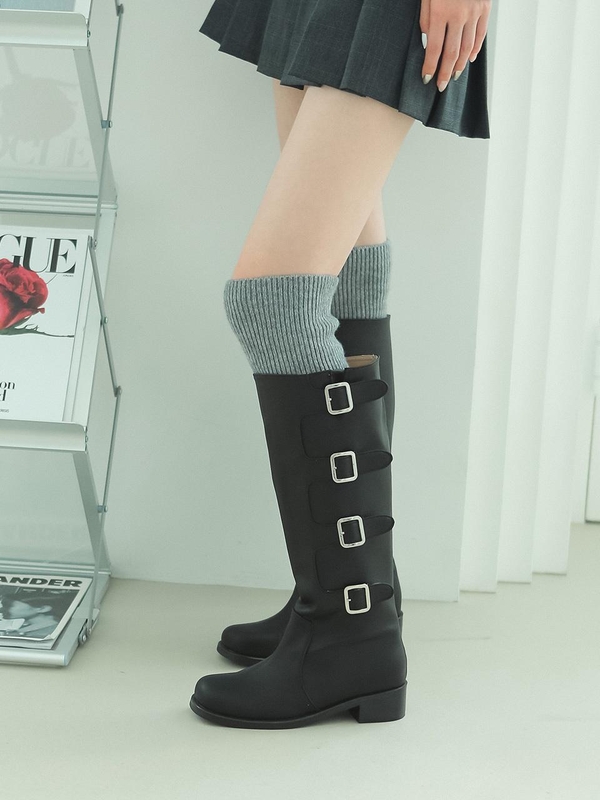 cel3057 buckle long boots _ 2colors